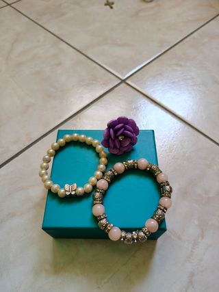 Set 2 bracciali + anello fiore