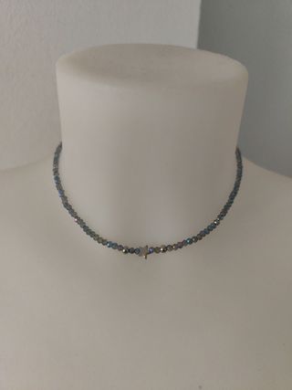 Collar de cristal con estrella y cierre en acero i