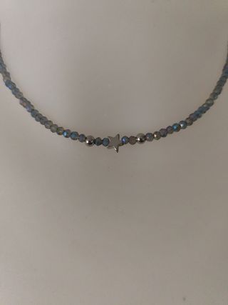 Collar de cristal con estrella y cierre en acero i
