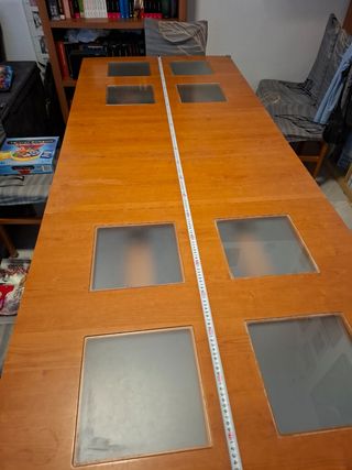 Mesa comedor madera cristal