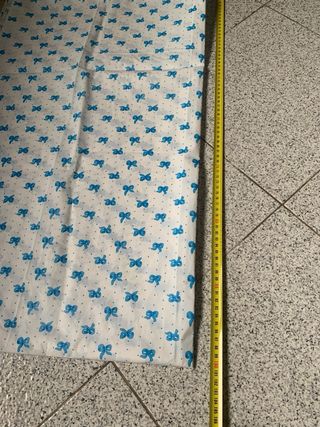 Tenda doccia bianca con Fiocchi blu nuova
