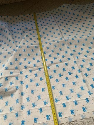 Tenda doccia bianca con Fiocchi blu nuova