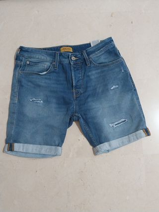 Shorts Vaqueros Jack & Jones - Azules (Roturas)