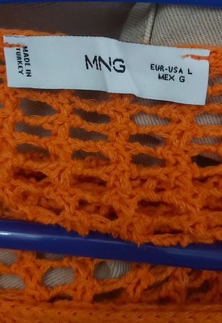 Jersey naranja calado mujer
manga larga 