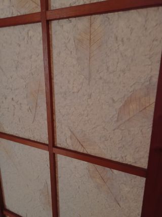 Biombo 3 hojas - Madera y papel