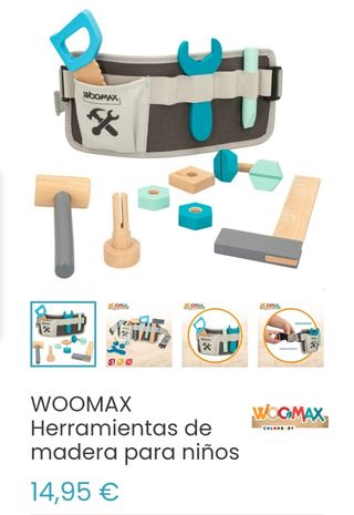 Cinturon herramientas madera niños WooMax