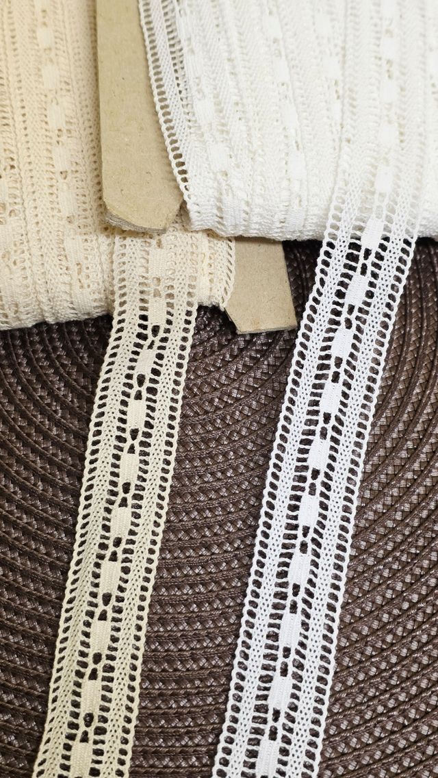 Lote Cinta de encaje algodon. Dos tonos