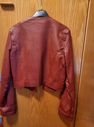 Giacca ecopelle rossa