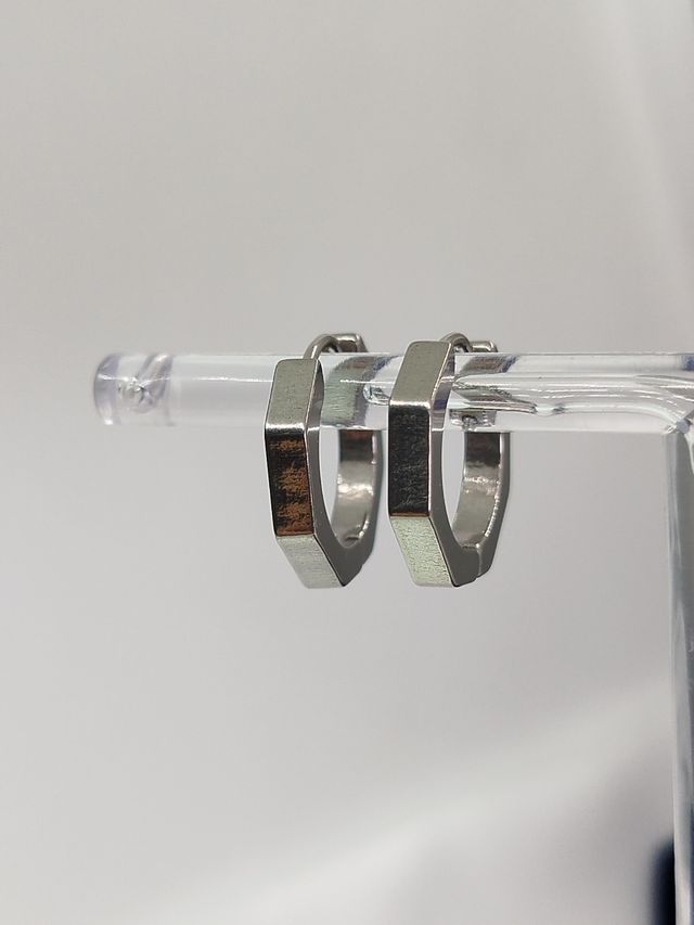 Pendientes hexagonales Acero inoxidable