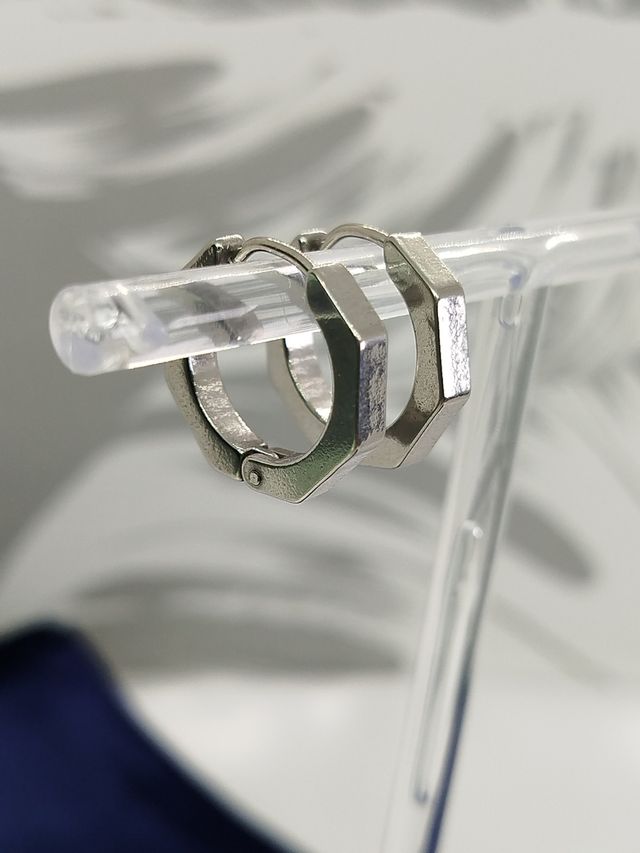 Pendientes hexagonales Acero inoxidable