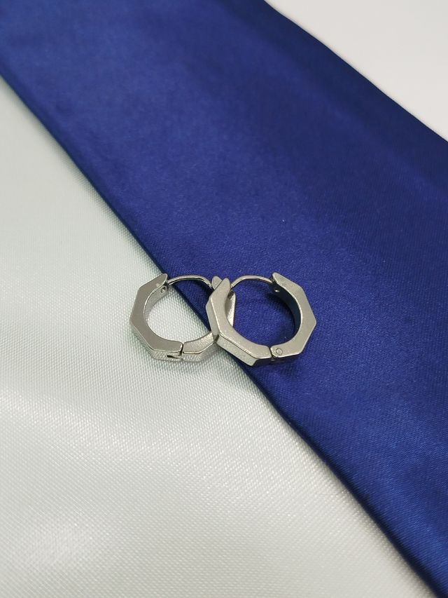 Pendientes hexagonales Acero inoxidable