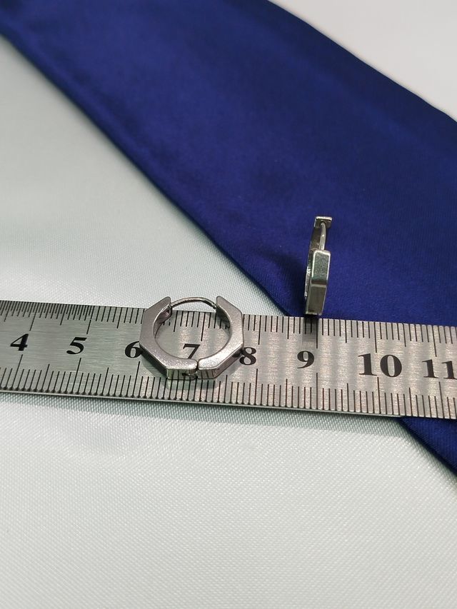 Pendientes hexagonales Acero inoxidable