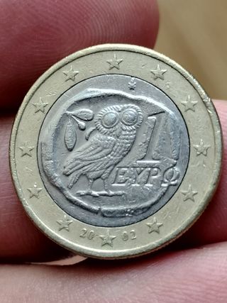 Moneda 1 euro Grecia 2002 buho
