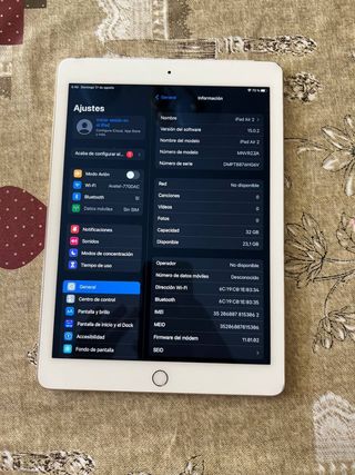 iPad Air 2 Gen 32GB Wifi y sim tarjeta.
