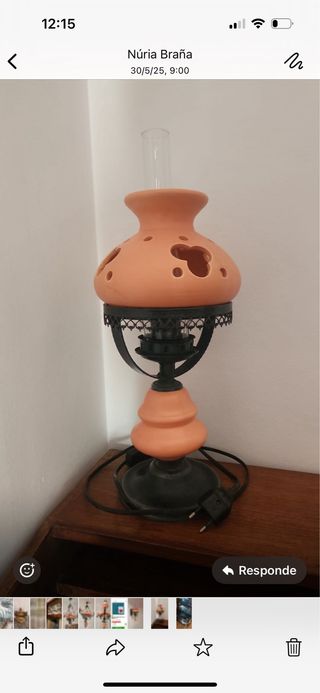 Lampara sobremesa rústica