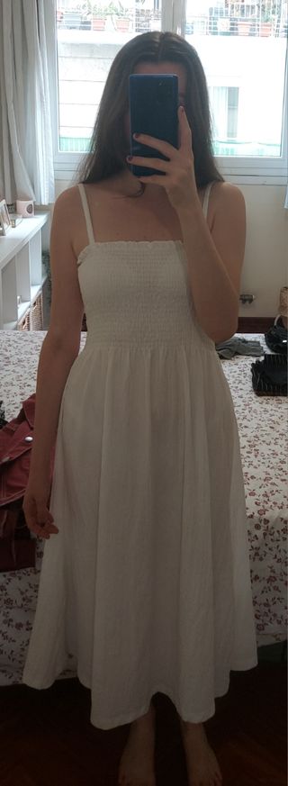 Vestido largo blanco H&M