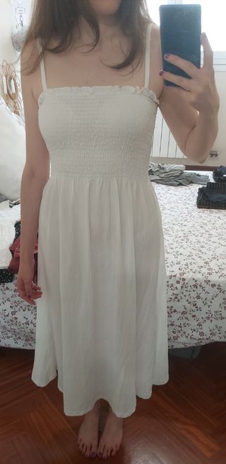 Vestido largo blanco H&M