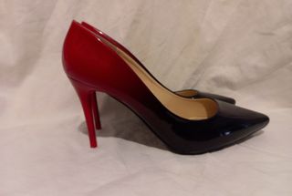 Tacones bicolor rojo-negro