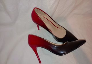 Tacones bicolor rojo-negro