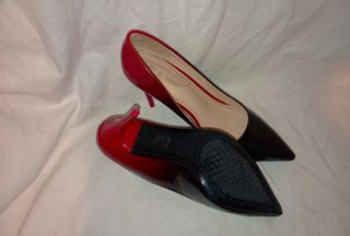 Tacones bicolor rojo-negro