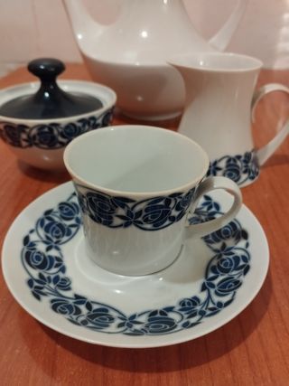 Juego café porcelana Bidasoa azul