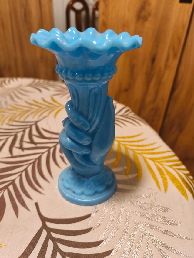 Violetero Vaso opalino blu vintage