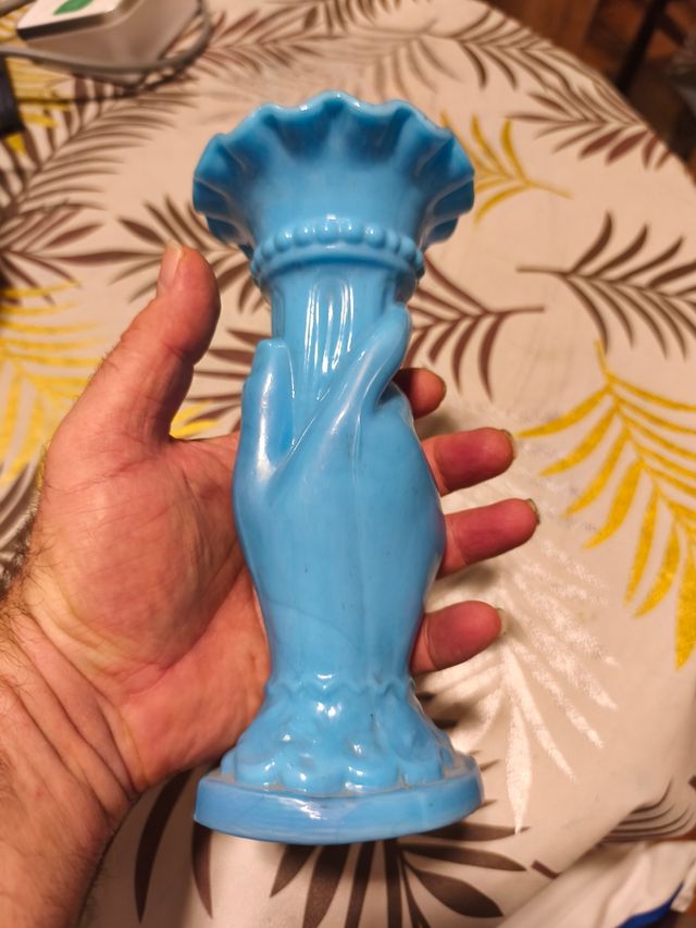 Violetero Vaso opalino blu vintage