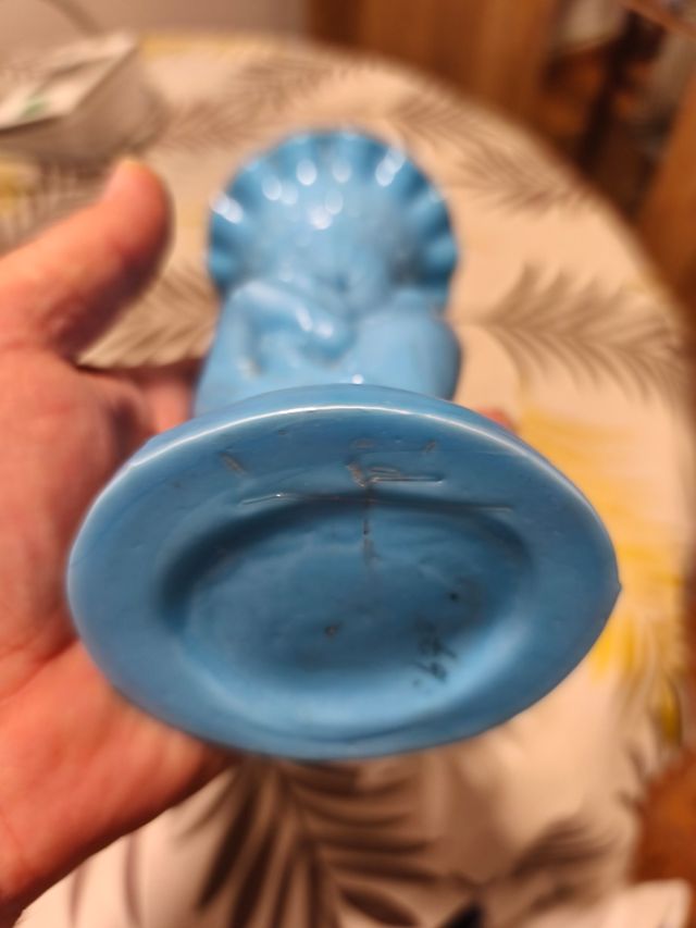 Violetero Vaso opalino blu vintage