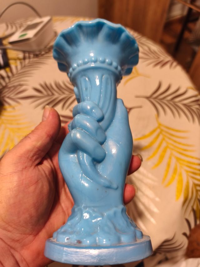 Violetero Vaso opalino blu vintage