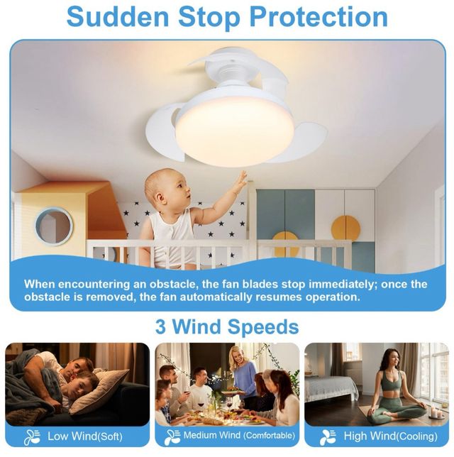 Ventilador techo blanco con luz