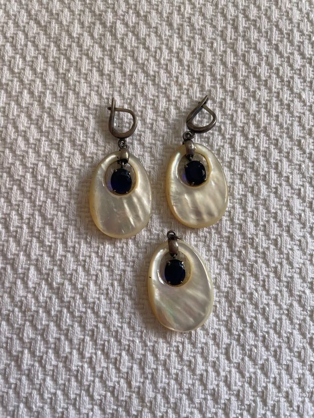 Conjunto Joyas Plata - Perla & Azul