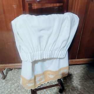 Cortina cocina - blanca y amarilla.