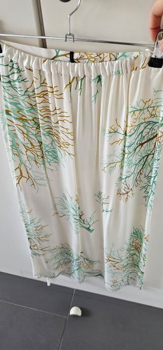 Falda midi Massimo Dutti - blanca