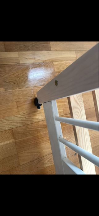 Cuna colecho blanco/madera- ruedas