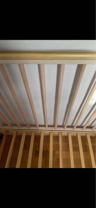 Cuna colecho blanco/madera- ruedas