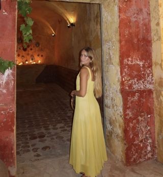 Vestido midi ZARA amarillo
