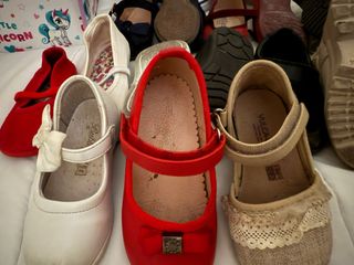 Zapatos niña 24/25 - rojos y blancos
