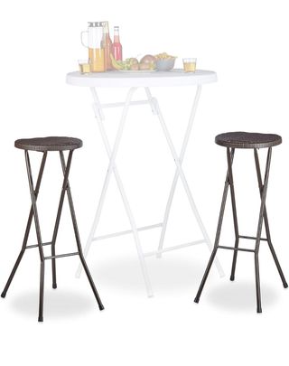 Relaxdays Bastian, sgabello da bar pieghevole, set di 2