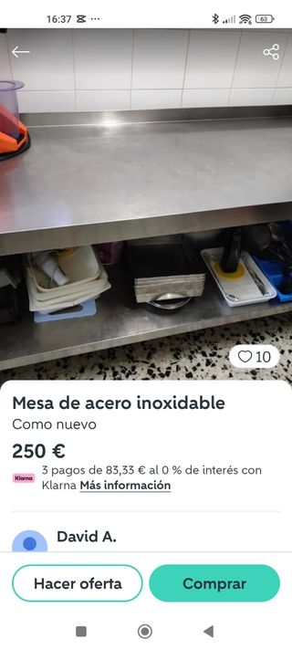 Vitrina refrigerada - Acero inoxidable