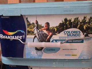 12 litros de pintura bruguer azul turquesa 