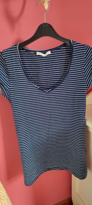 Camiseta Zara rayas azul marino
