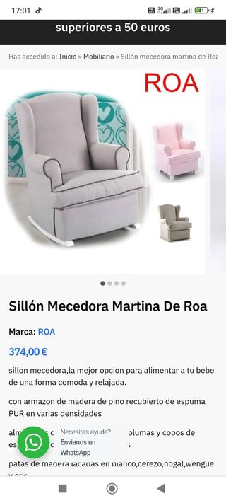 Butaca mecedora ideal para lactancia