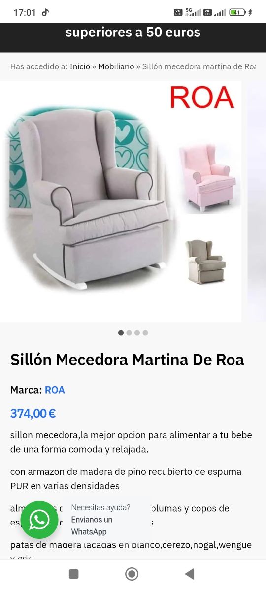 Butaca mecedora ideal para lactancia