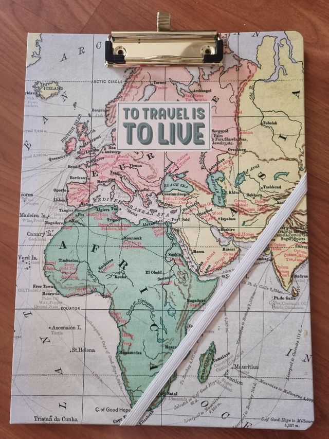 Planificador: Portapapeles mapa vintage