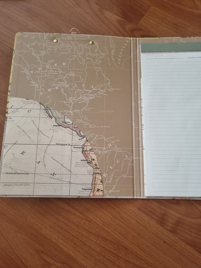 Planificador: Portapapeles mapa vintage