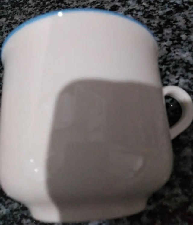 Tetera porcelana+taza blanca, nuevas Flores azules