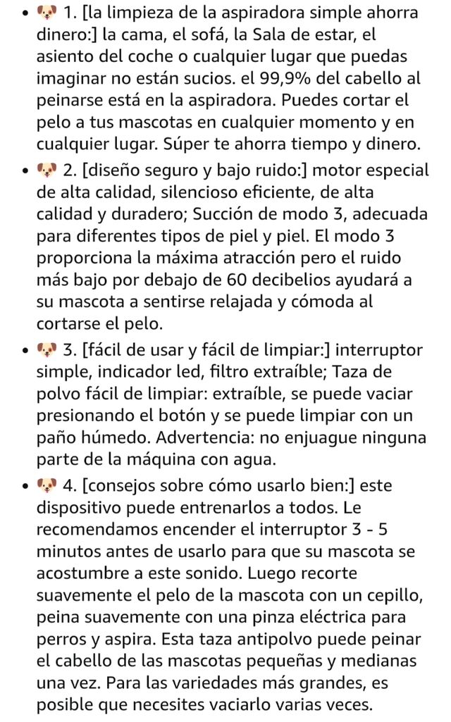 Aspirador pelo mascota Kit limpieza mascotas 6 en1