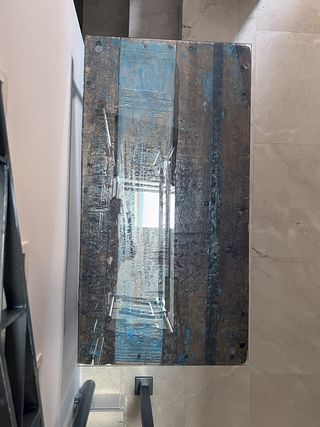 Mesa consola vintage con cristal