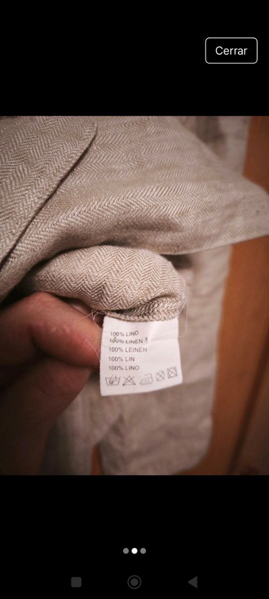 Conjunto lino beige mujer