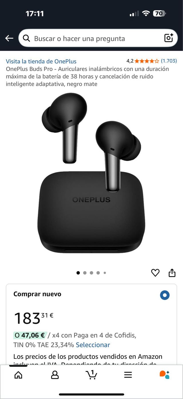 OnePlus Buds Pro 2 - Auriculares negros
